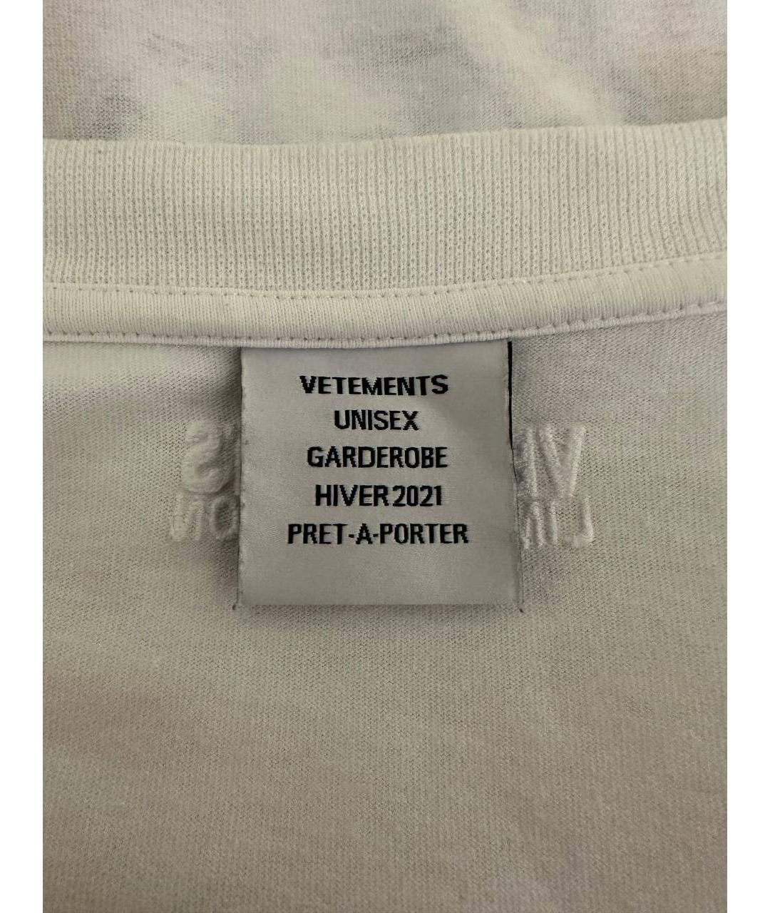 VETEMENTS Белая хлопковая футболка, фото 4