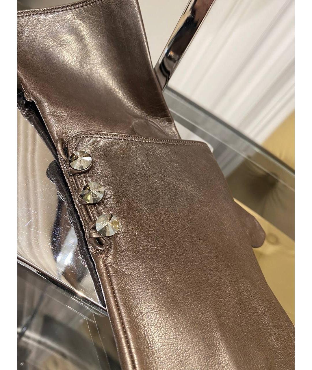 RINDI Коричневые кожаные перчатки, фото 3