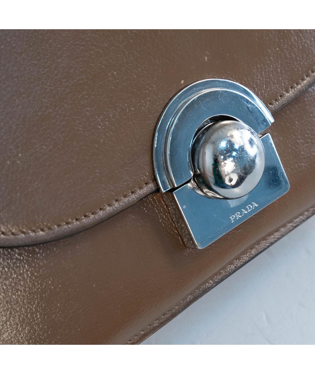 PRADA Коричневая кожаная сумка через плечо, фото 4