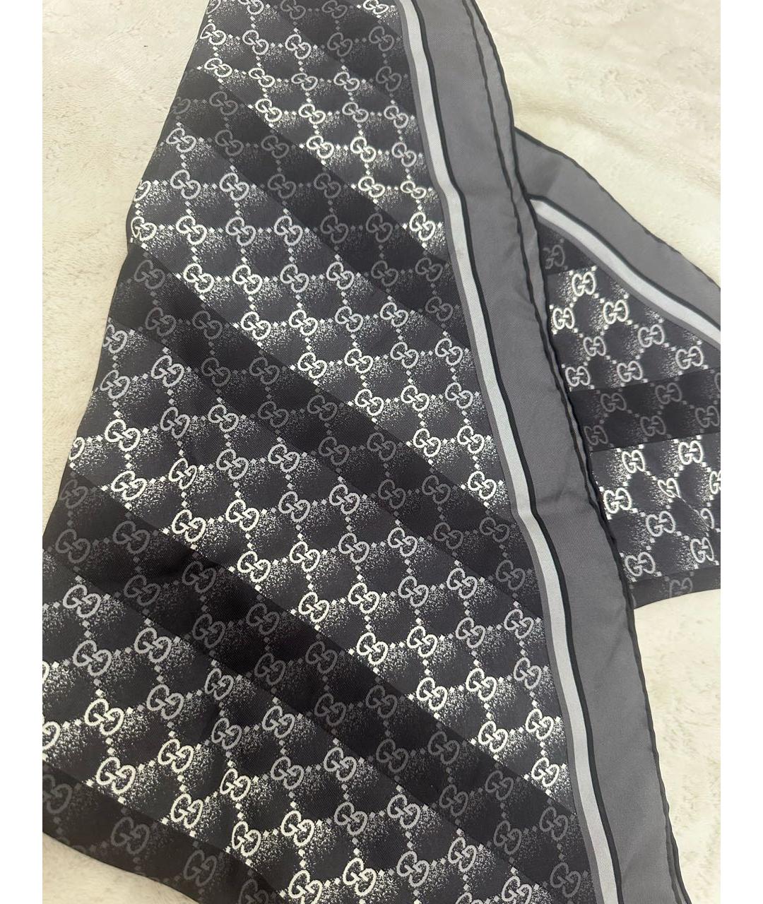 GUCCI Синий шелковый платок, фото 2