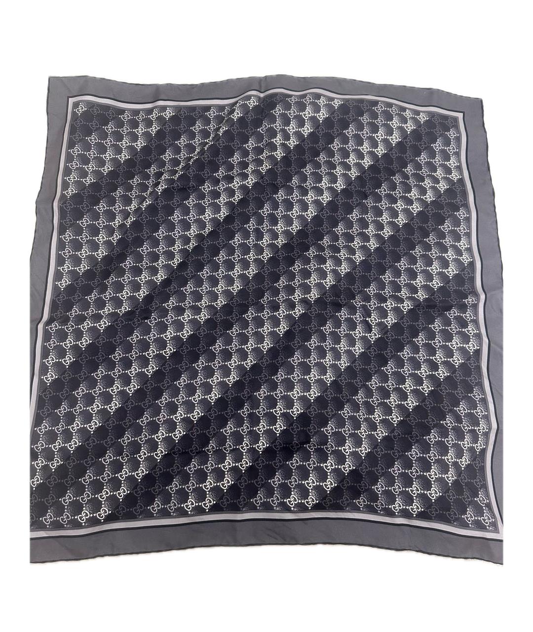GUCCI Синий шелковый платок, фото 1