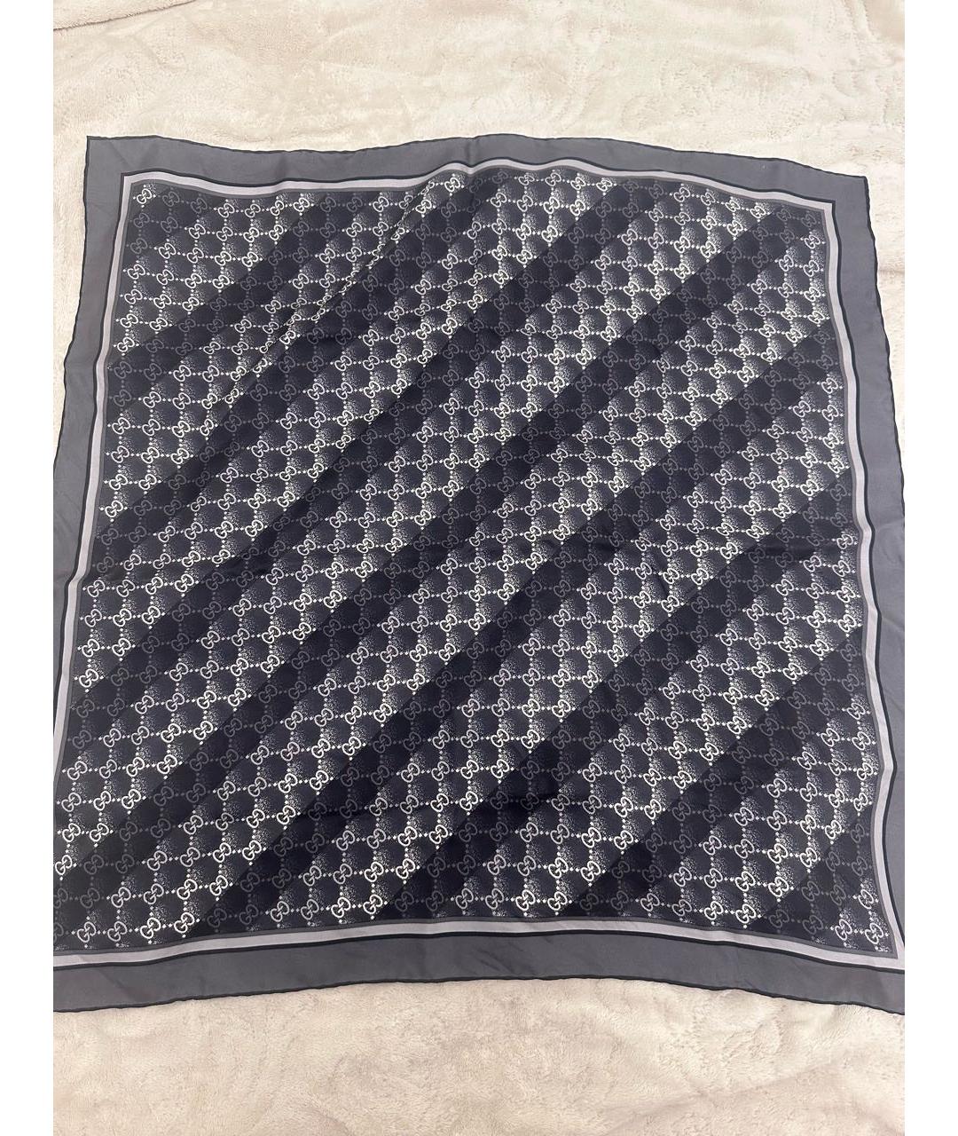 GUCCI Синий шелковый платок, фото 4