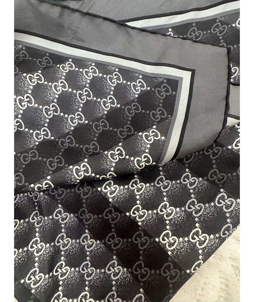 GUCCI Синий шелковый платок, фото 3