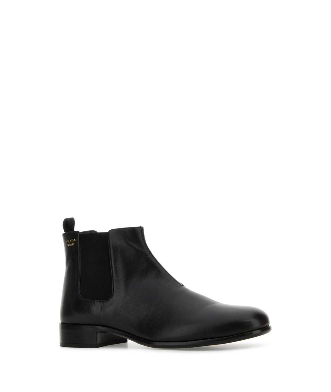 PRADA Черные кожаные ботинки, фото 2