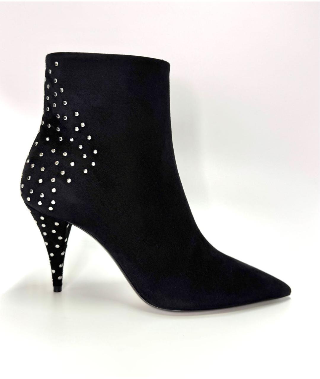 SAINT LAURENT Черные замшевые ботильоны, фото 5