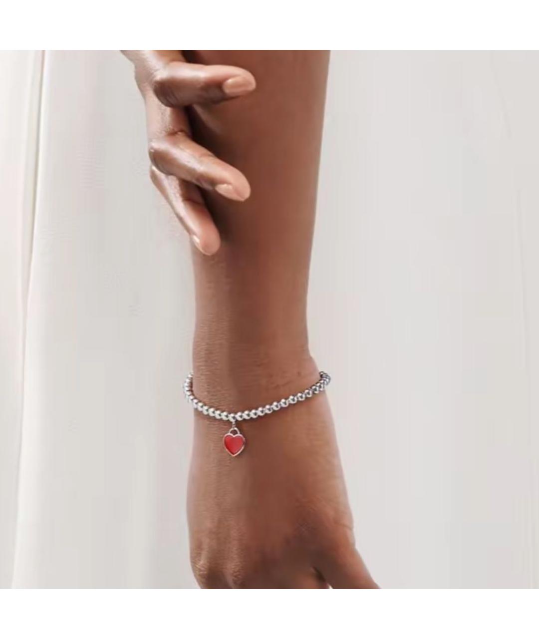 TIFFANY&CO Красный серебряный браслет, фото 4