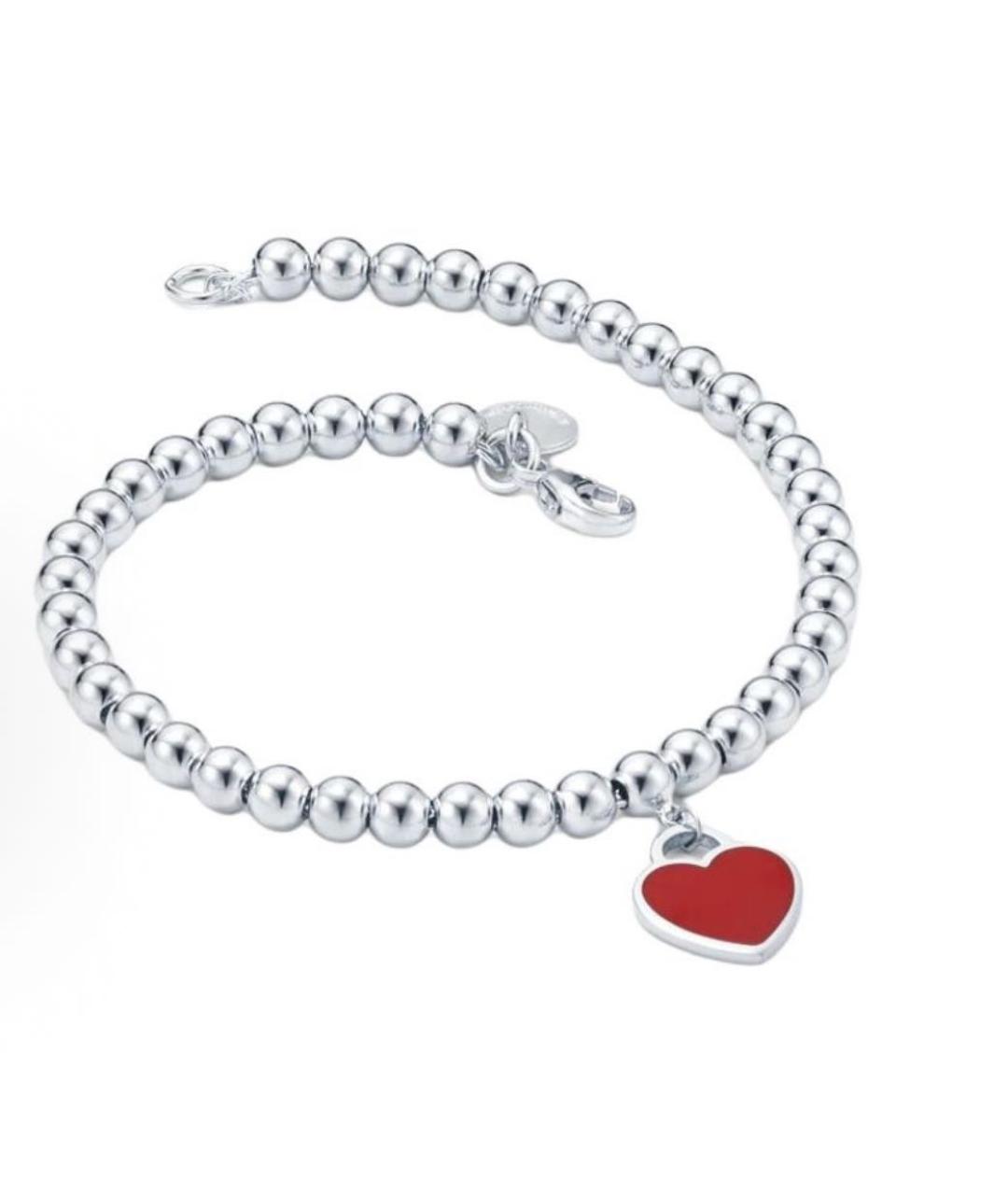 TIFFANY&CO Красный серебряный браслет, фото 2