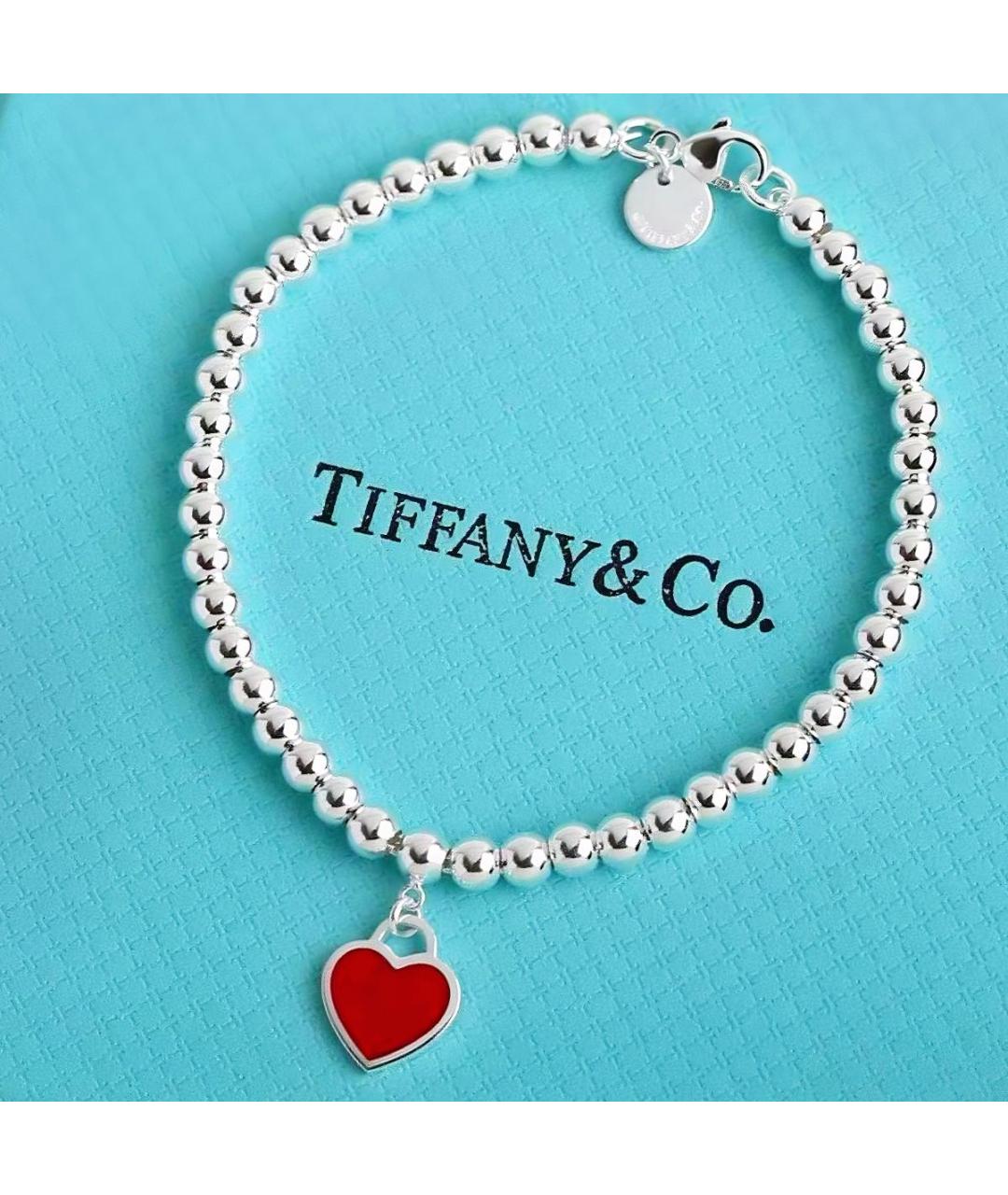 TIFFANY&CO Красный серебряный браслет, фото 7