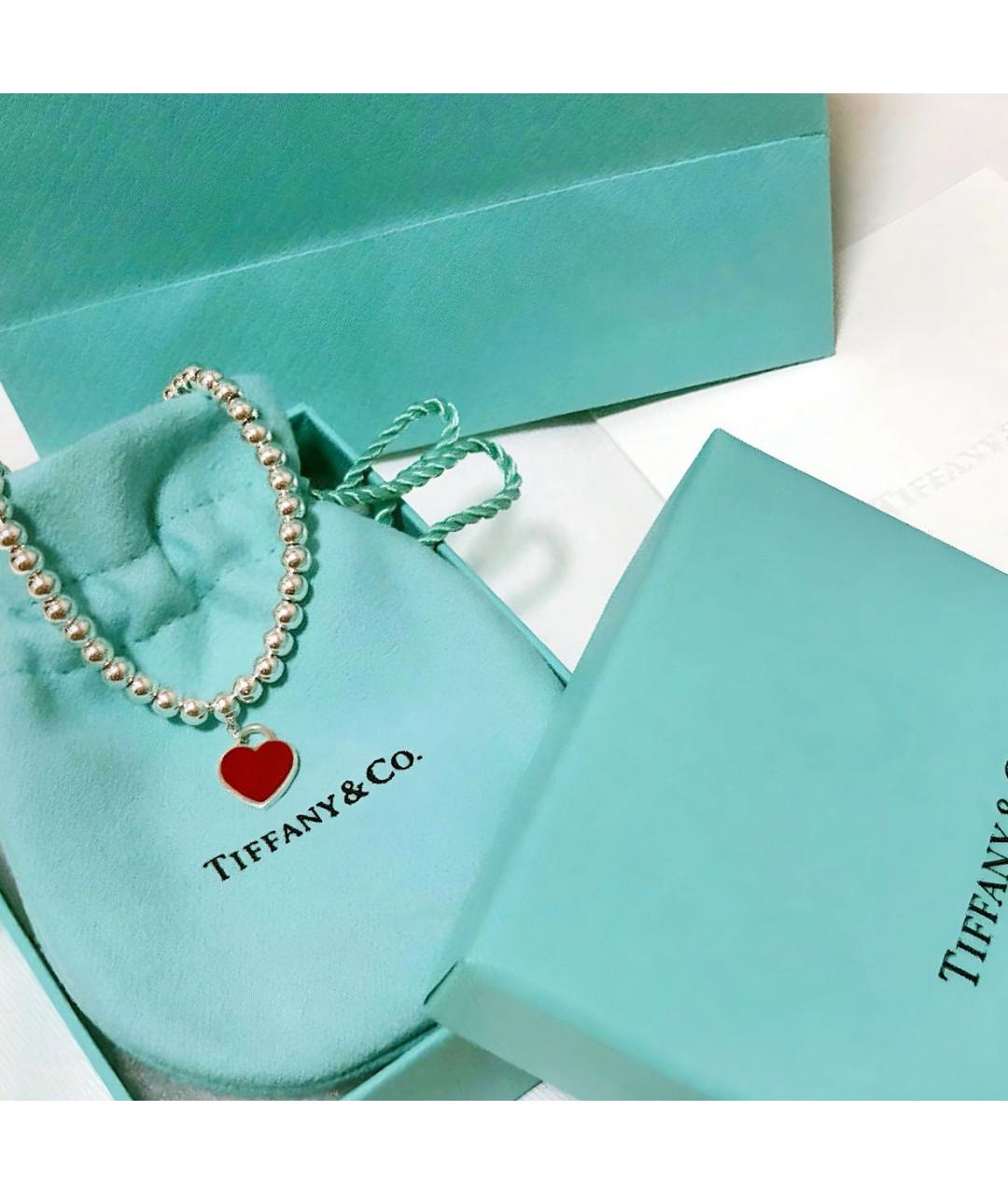 TIFFANY&CO Красный серебряный браслет, фото 6