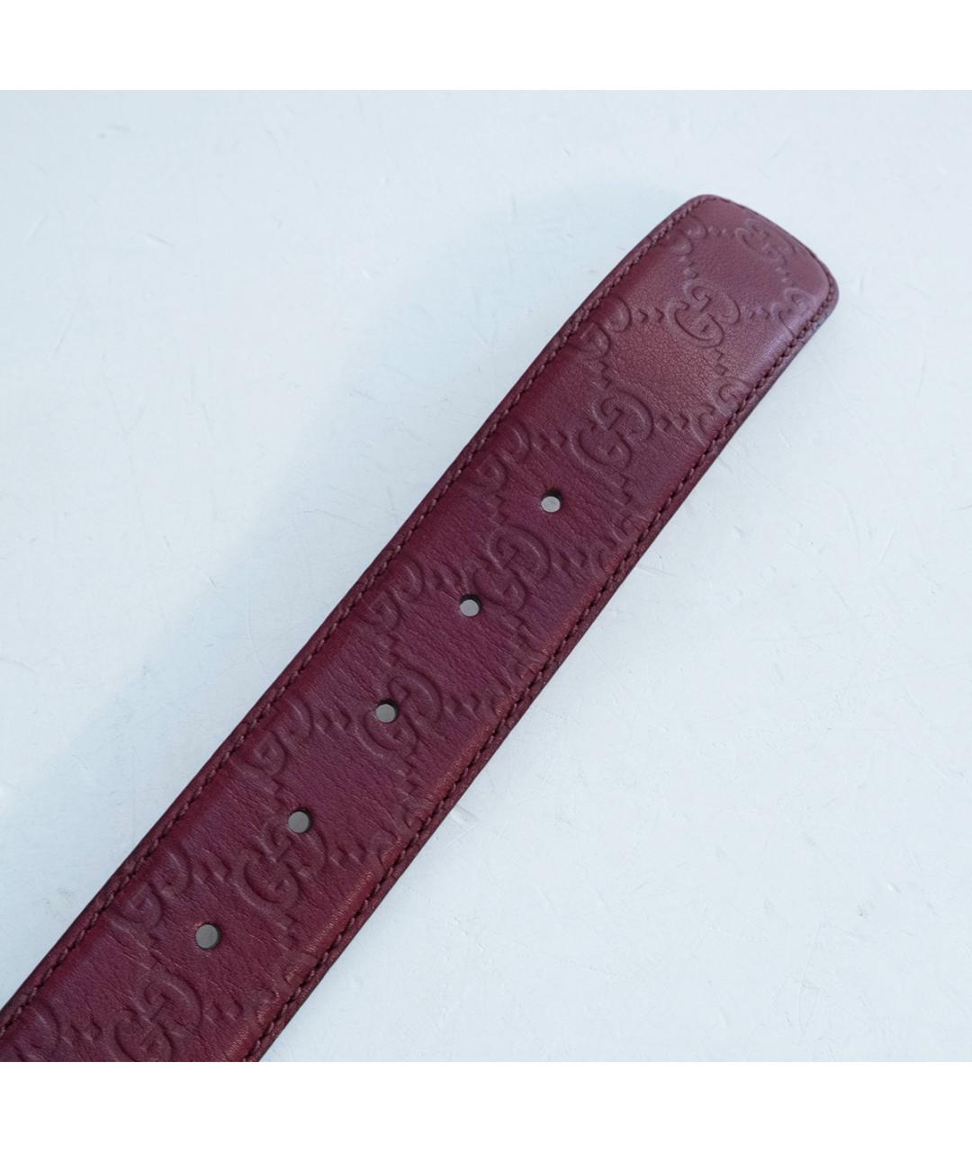 GUCCI Бордовый кожаный ремень, фото 5