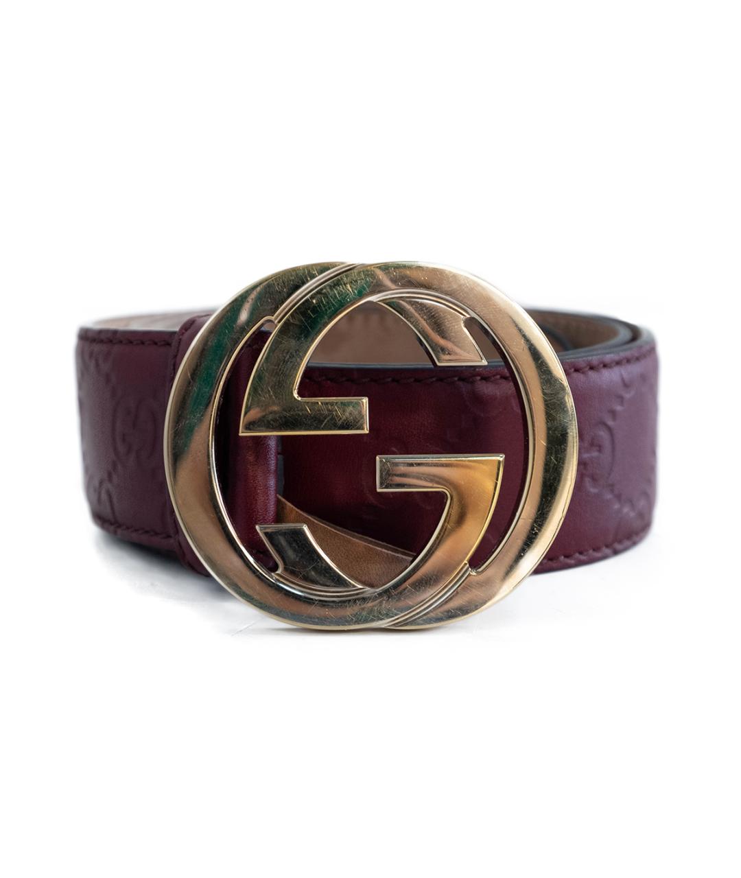 GUCCI Бордовый кожаный ремень, фото 2