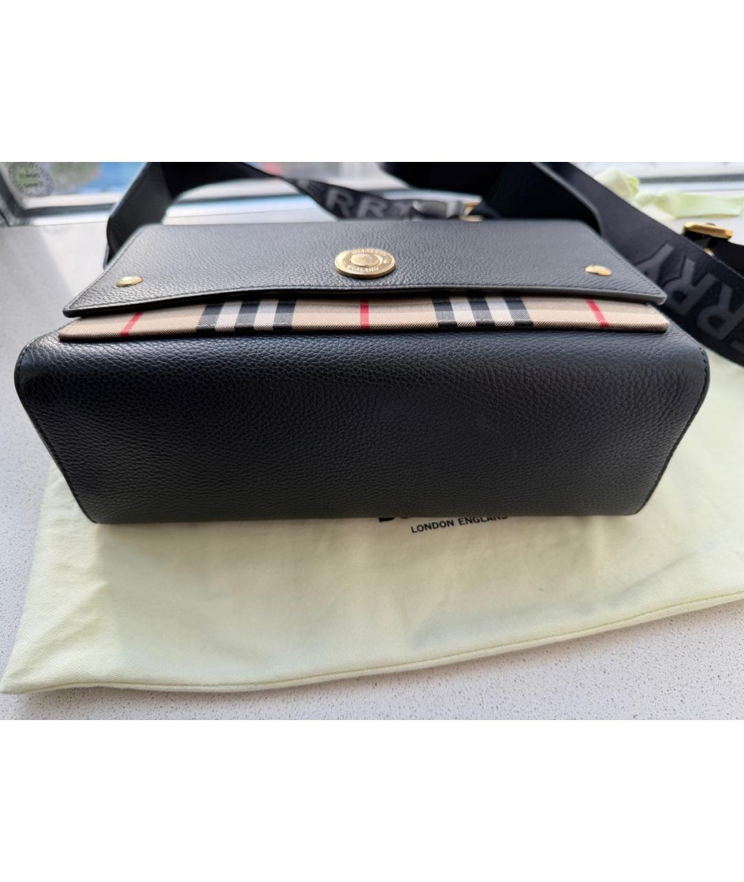 BURBERRY Черная кожаная сумка через плечо, фото 5