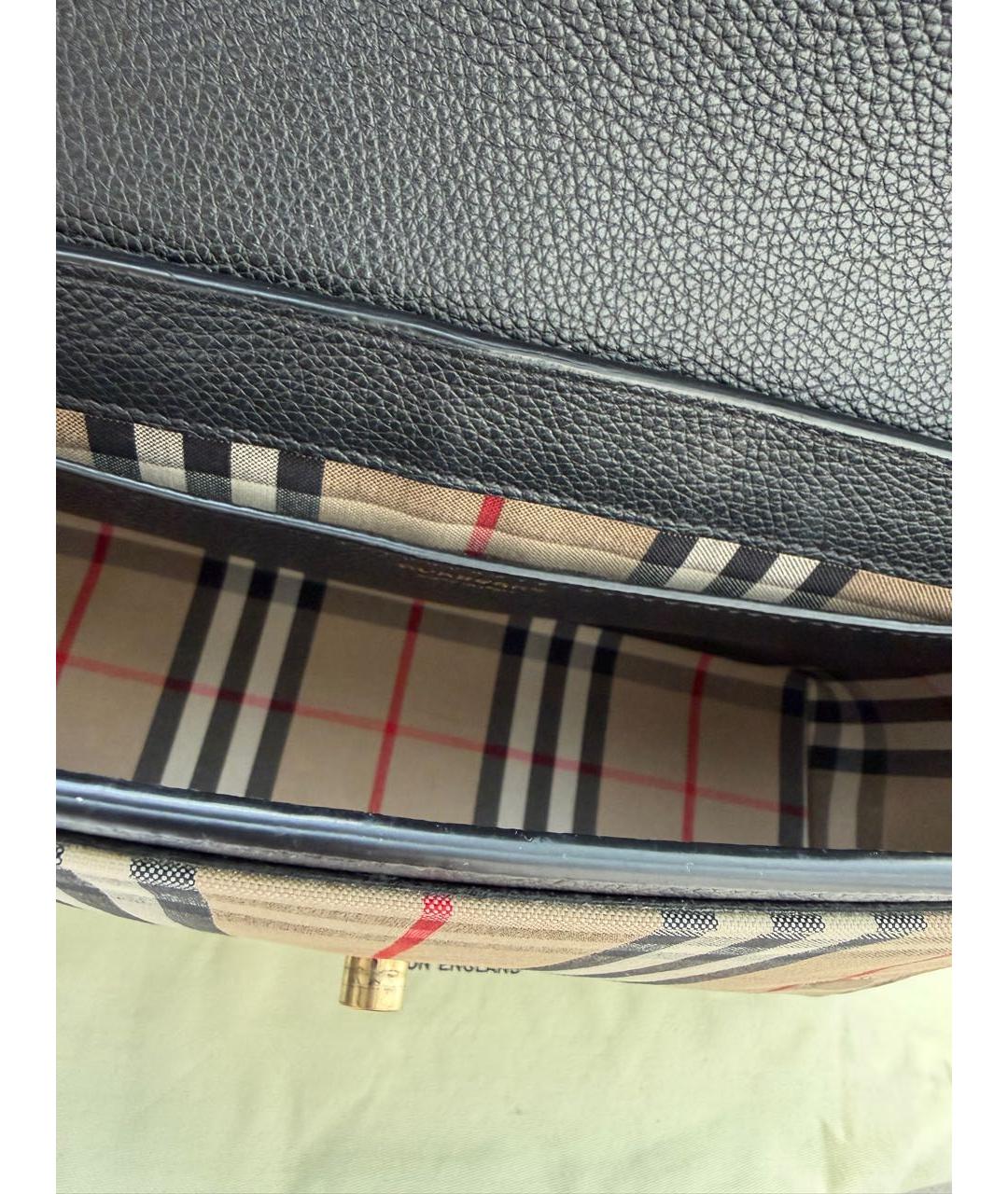 BURBERRY Черная кожаная сумка через плечо, фото 4