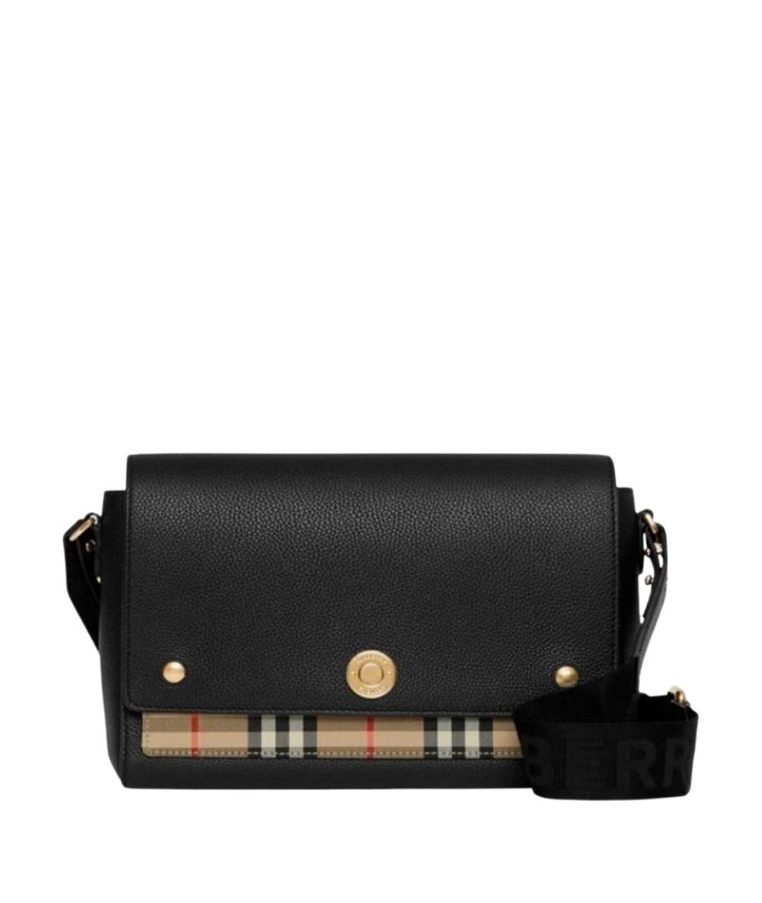 BURBERRY Черная кожаная сумка через плечо, фото 1