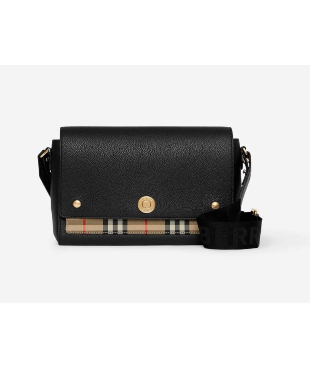 BURBERRY Черная кожаная сумка через плечо, фото 9