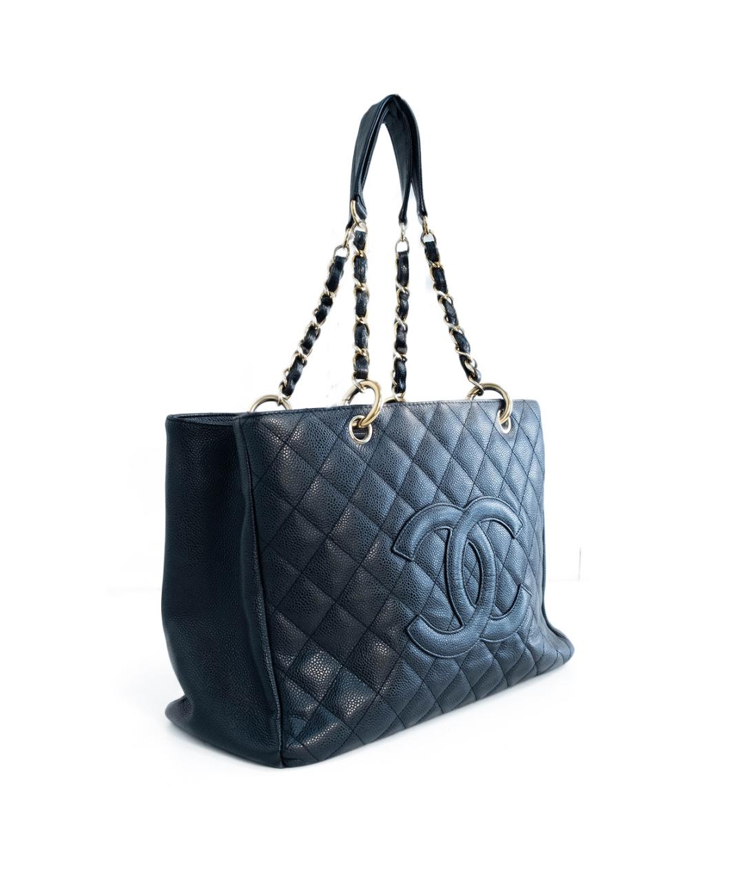 CHANEL Черная кожаная сумка тоут, фото 2