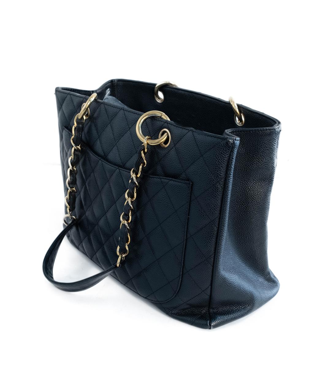 CHANEL Черная кожаная сумка тоут, фото 3