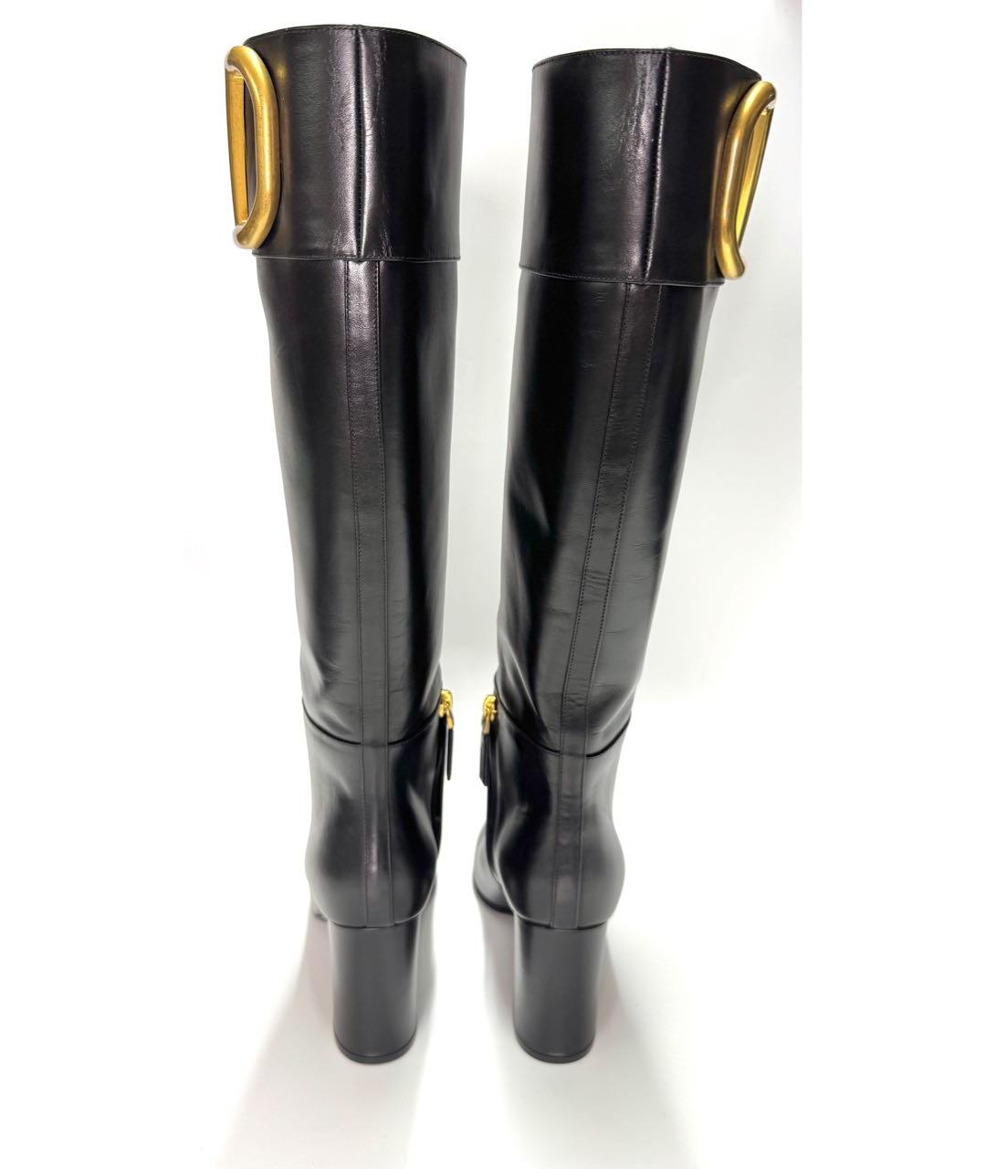 VALENTINO Черные кожаные сапоги, фото 4