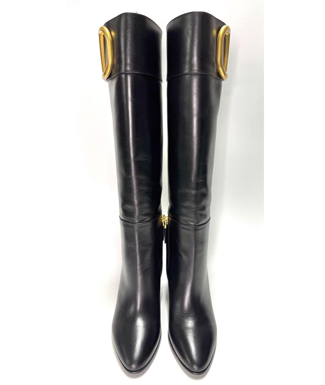 VALENTINO Черные кожаные сапоги, фото 2