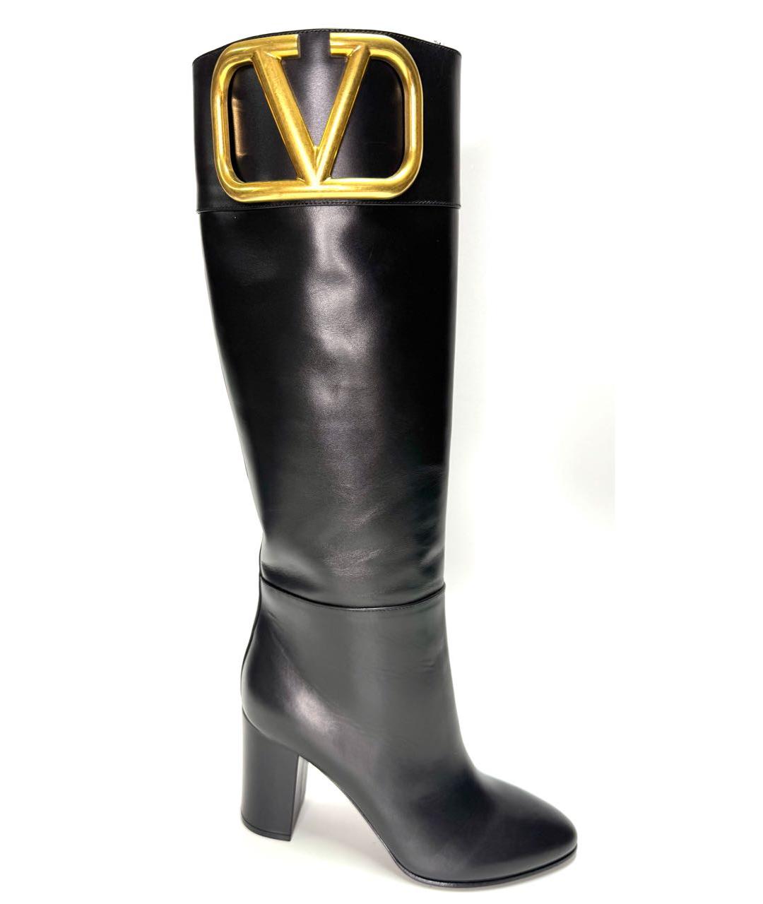 VALENTINO Черные кожаные сапоги, фото 5