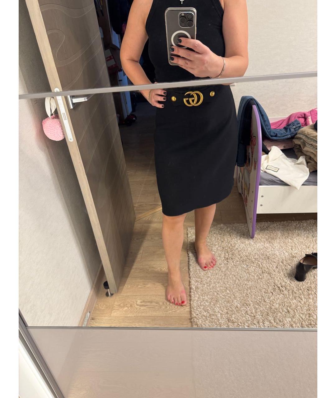 GUCCI Черная шерстяная юбка миди, фото 8