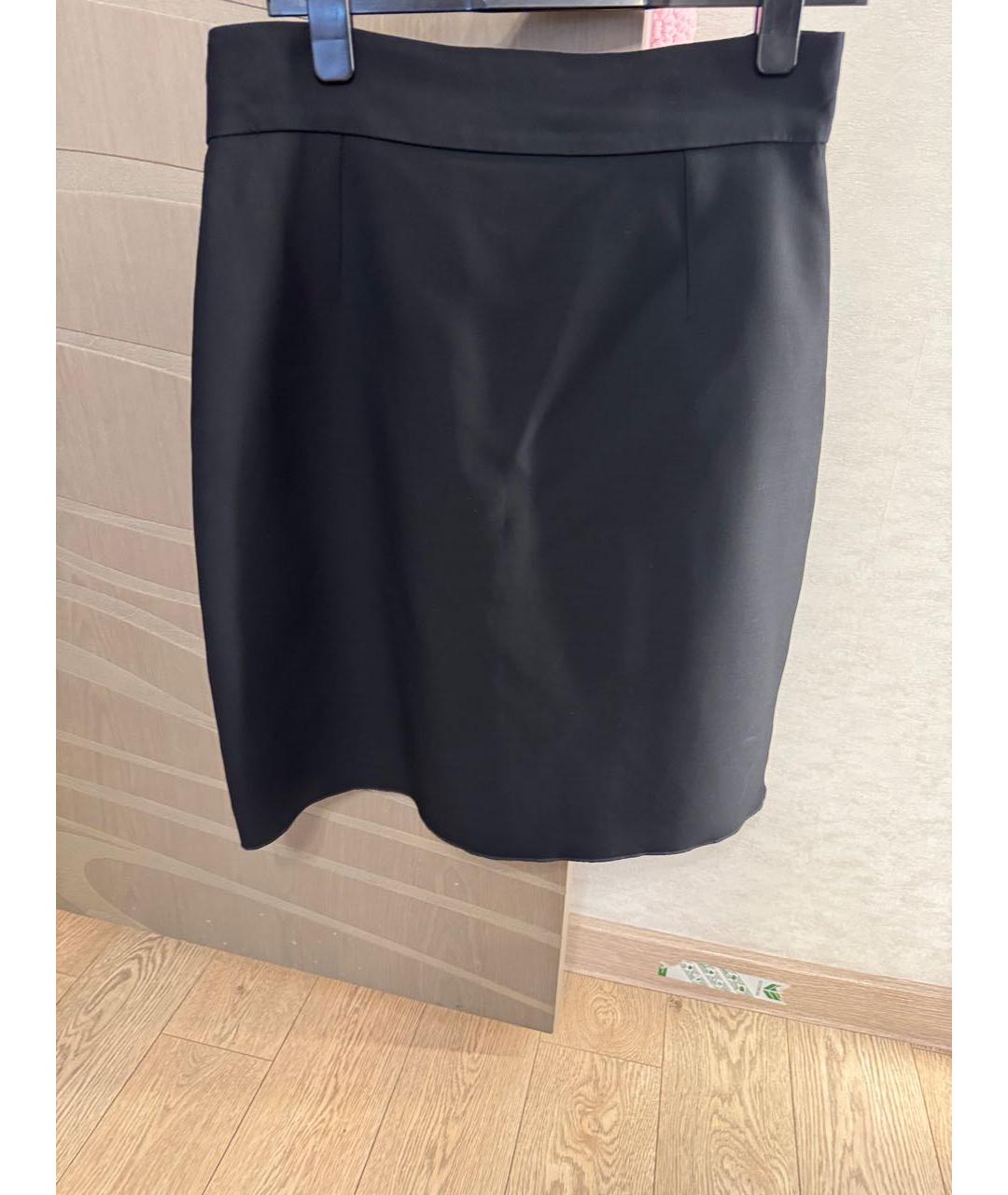 GUCCI Черная шерстяная юбка миди, фото 2