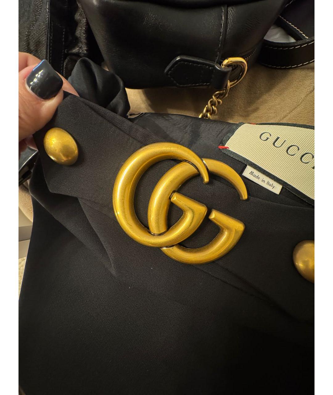 GUCCI Черная шерстяная юбка миди, фото 3