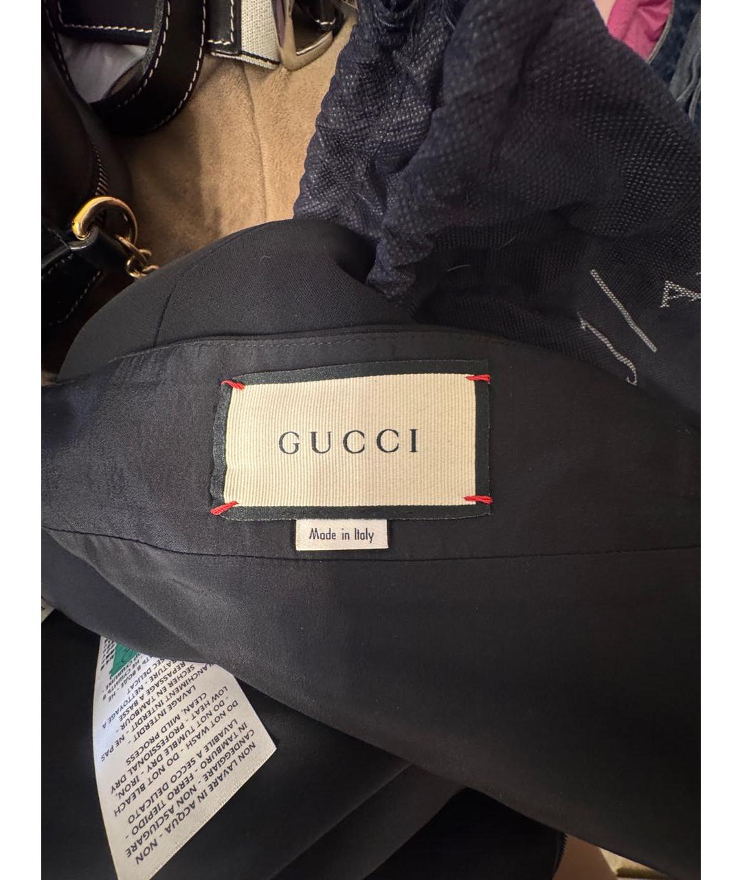 GUCCI Черная шерстяная юбка миди, фото 4