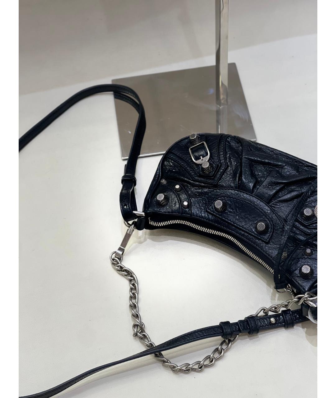 BALENCIAGA Черная кожаная сумка через плечо, фото 6