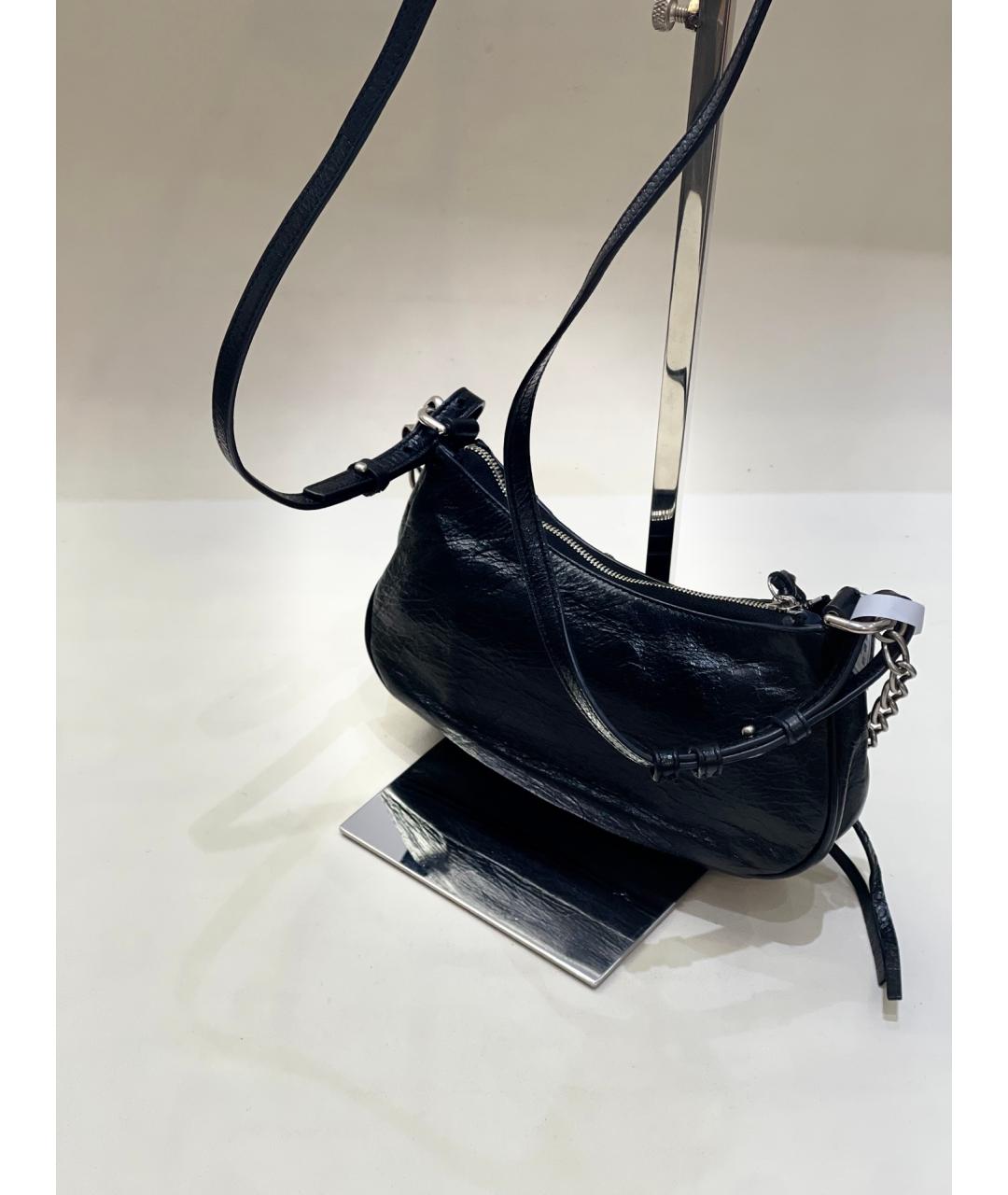 BALENCIAGA Черная кожаная сумка через плечо, фото 3