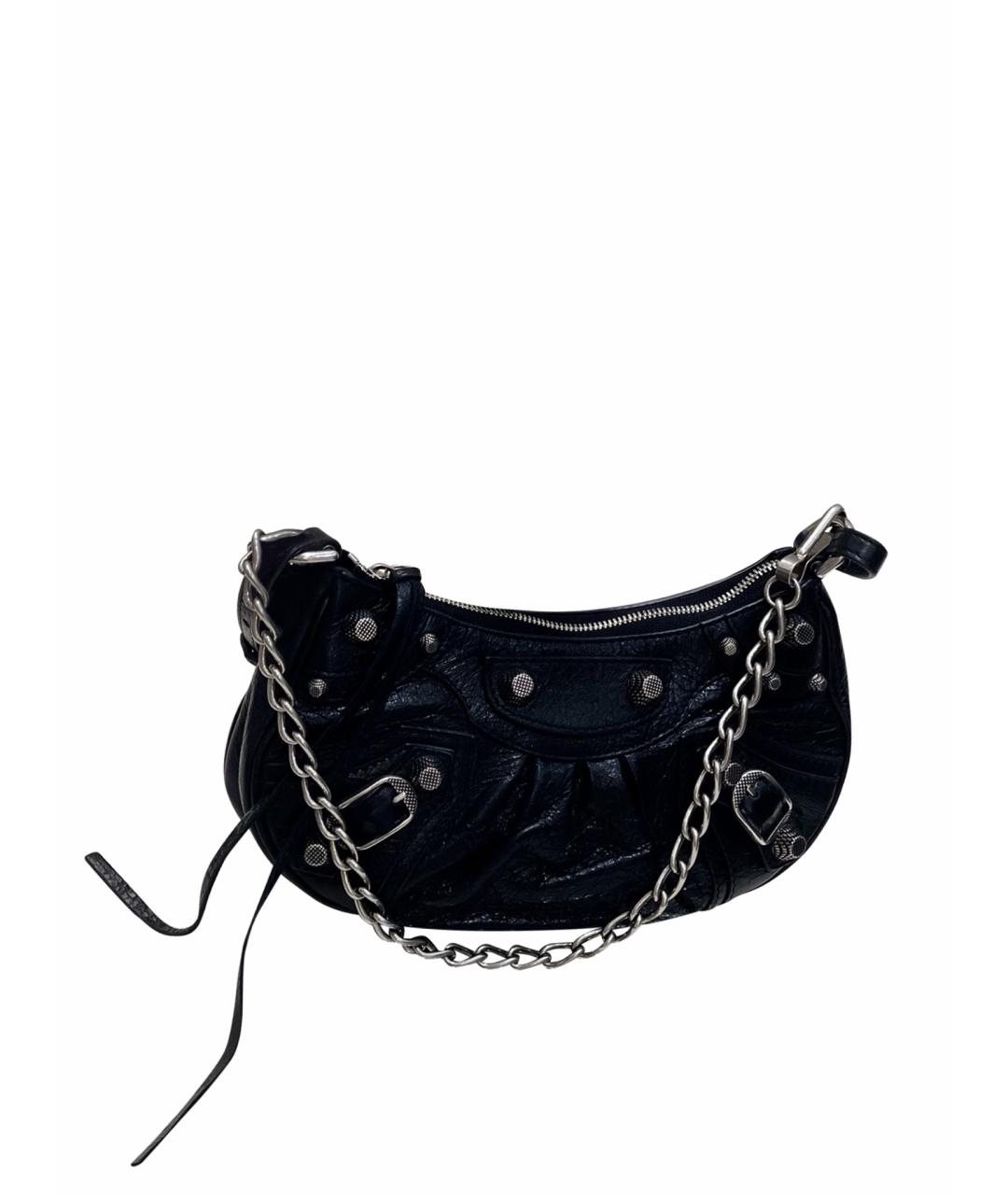 BALENCIAGA Черная кожаная сумка через плечо, фото 1