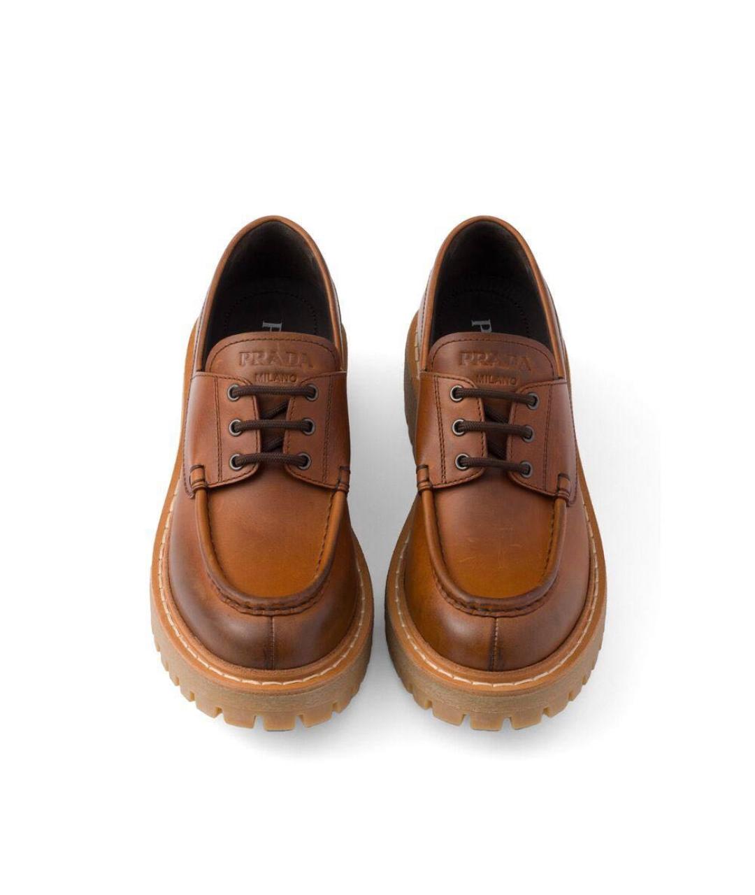 PRADA Горчичные кожаные лоферы, фото 2