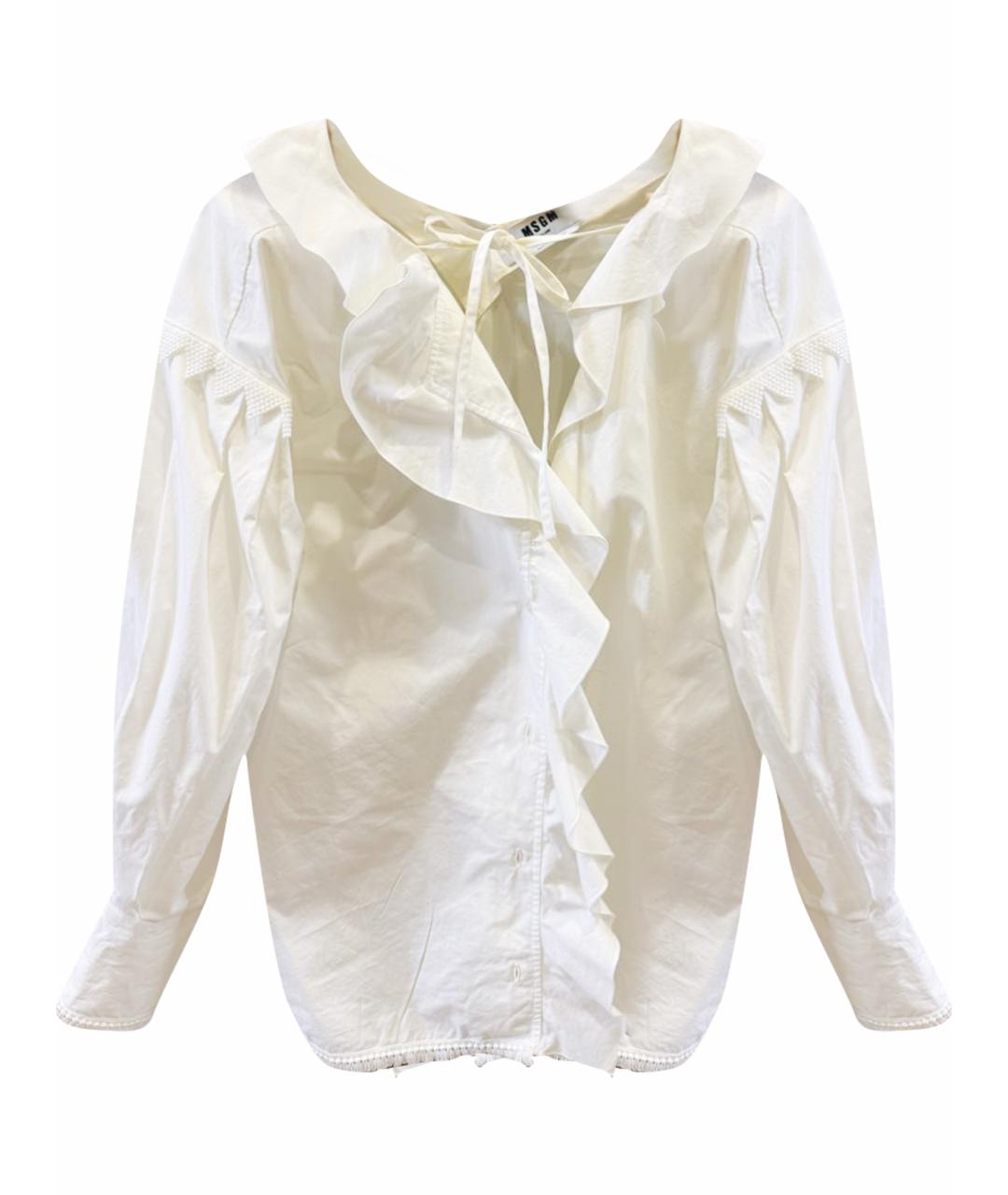 MSGM Белая хлопковая блузы, фото 1