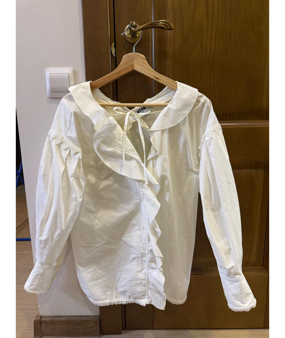 MSGM Белая хлопковая блузы, фото 9