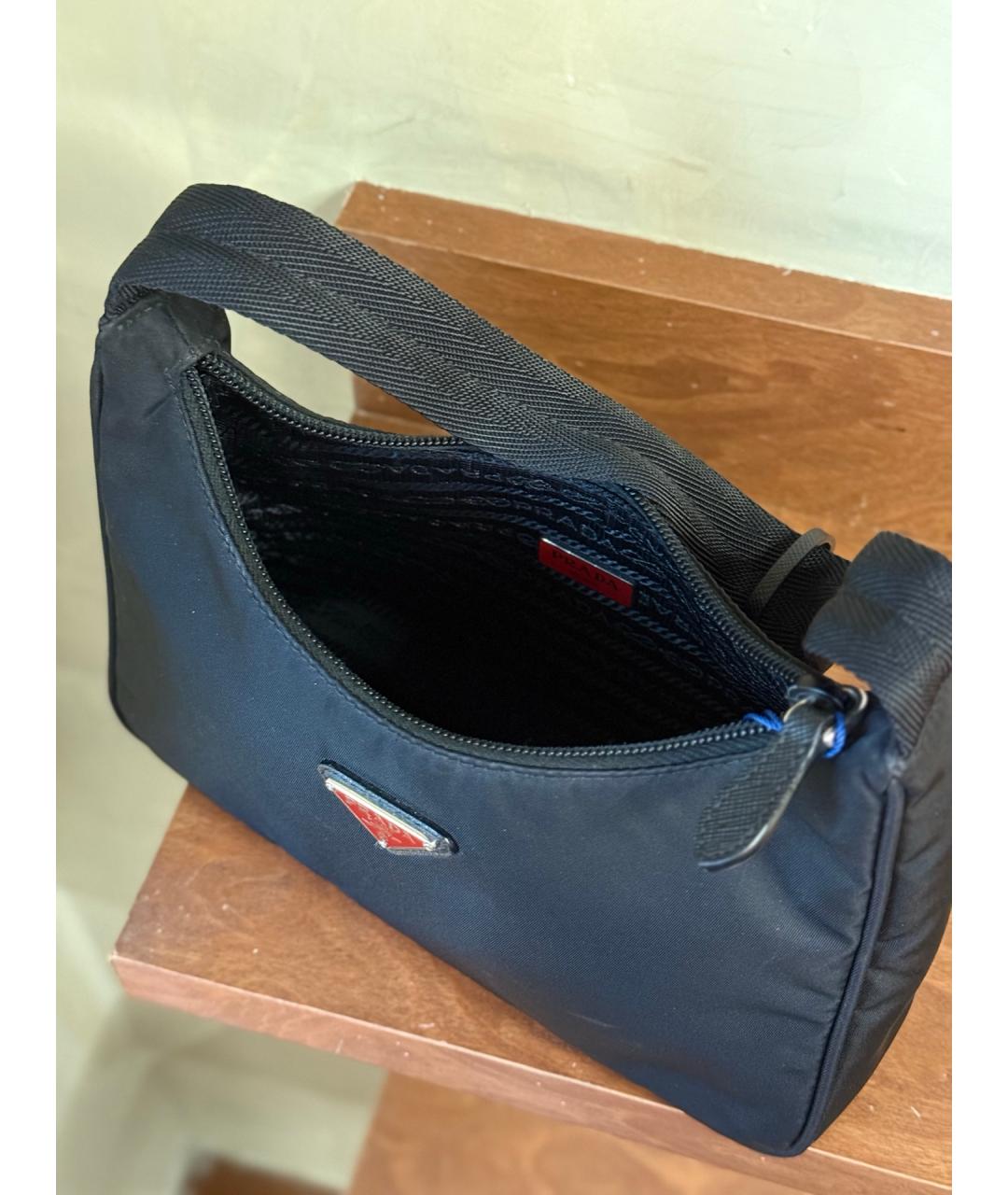 PRADA Черная синтетическая сумка с короткими ручками, фото 9