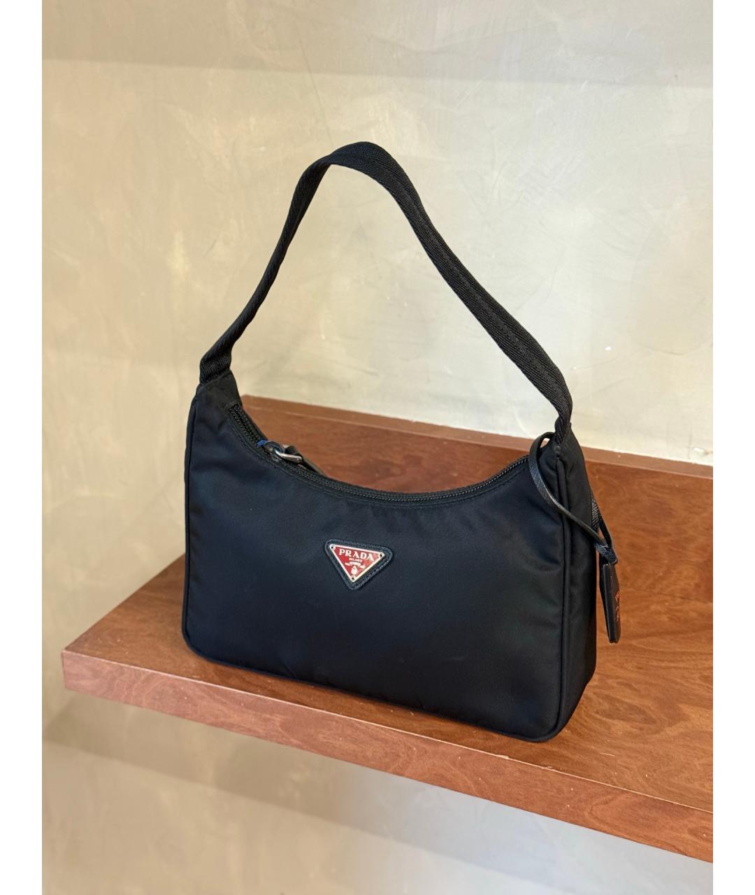 PRADA Черная синтетическая сумка с короткими ручками, фото 2