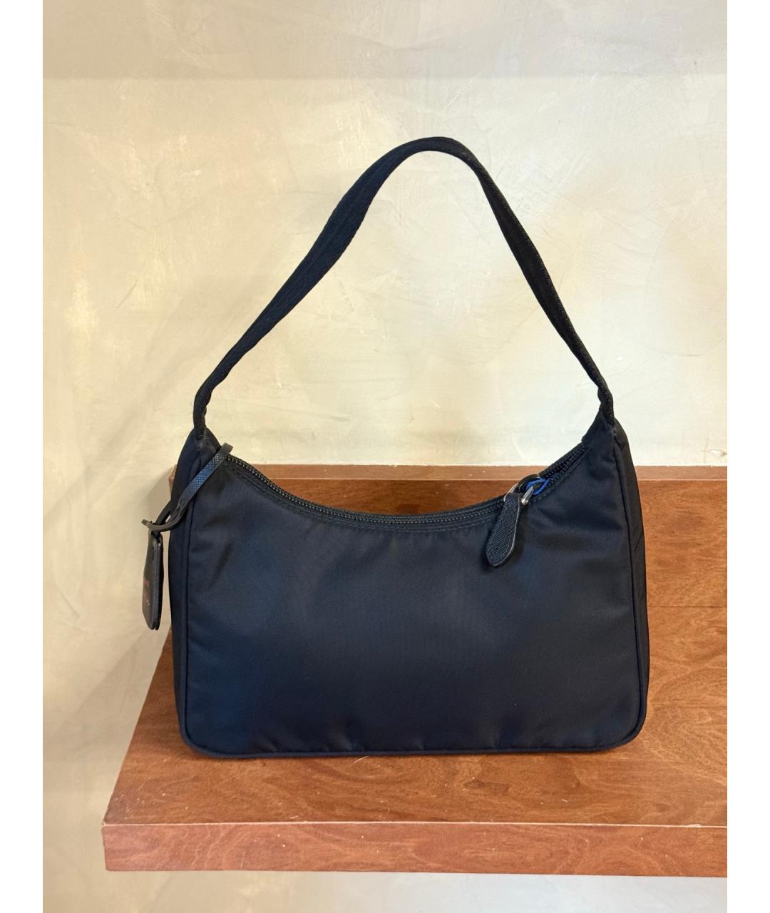 PRADA Черная синтетическая сумка с короткими ручками, фото 5