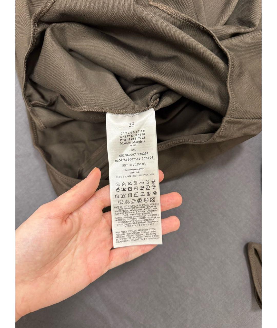 MAISON MARGIELA Коричневая полиамидовая водолазка, фото 6