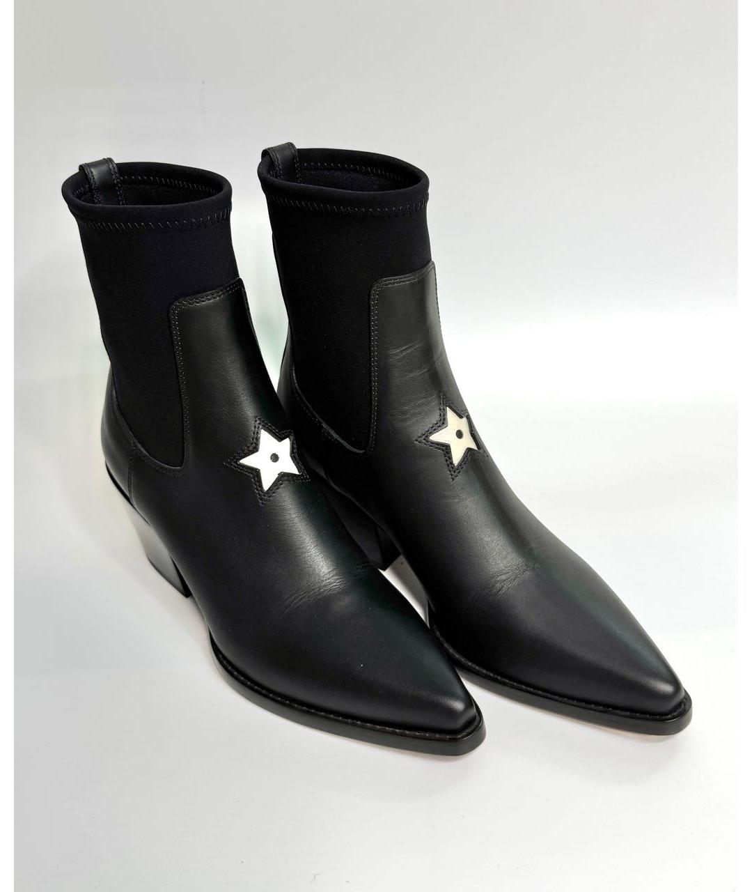 CHRISTIAN DIOR Черные кожаные ботильоны, фото 3