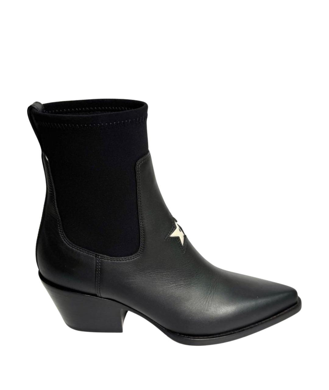 CHRISTIAN DIOR Черные кожаные ботильоны, фото 1