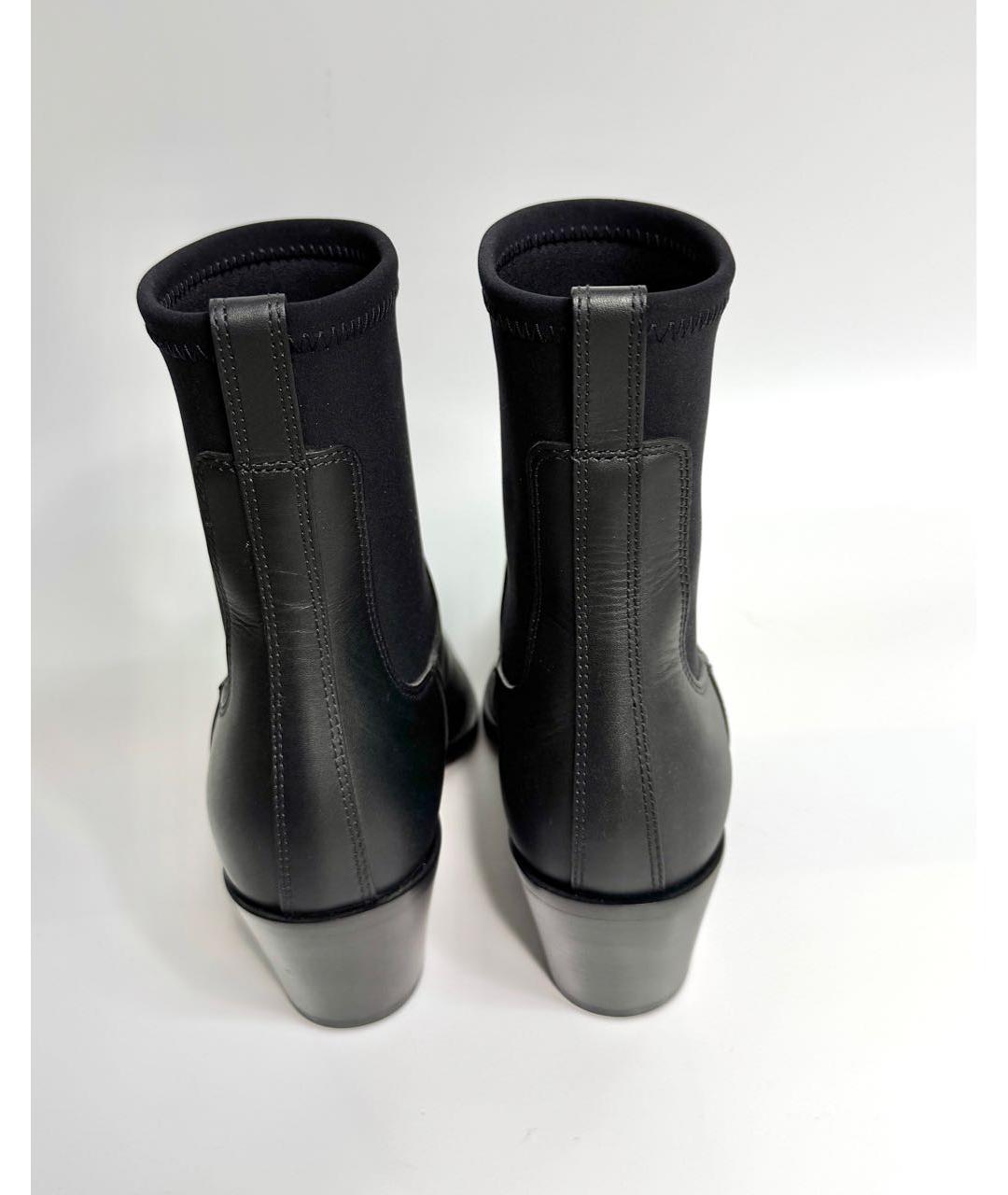 CHRISTIAN DIOR Черные кожаные ботильоны, фото 4