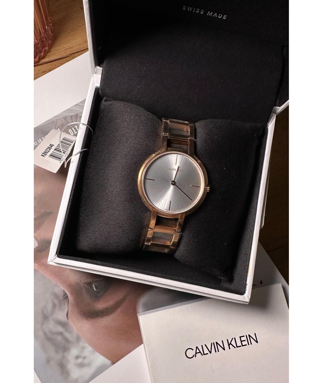 CALVIN KLEIN Золотые металлические часы, фото 3