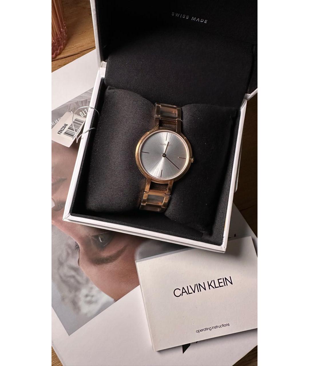 CALVIN KLEIN Золотые металлические часы, фото 8