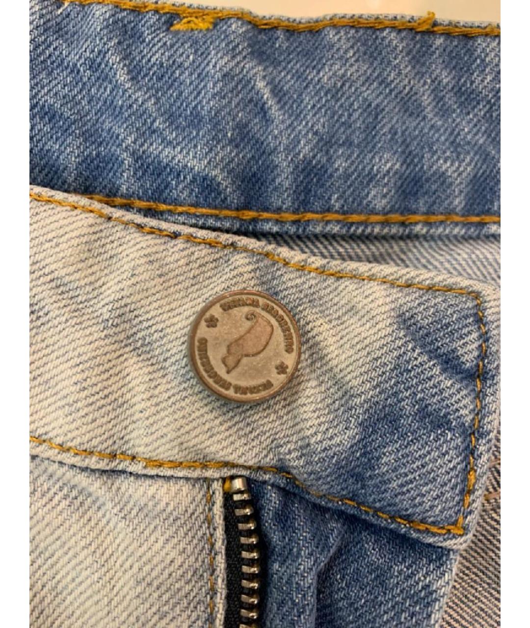 ULYANA SERGEENKO Голубые хлопковые прямые джинсы, фото 8