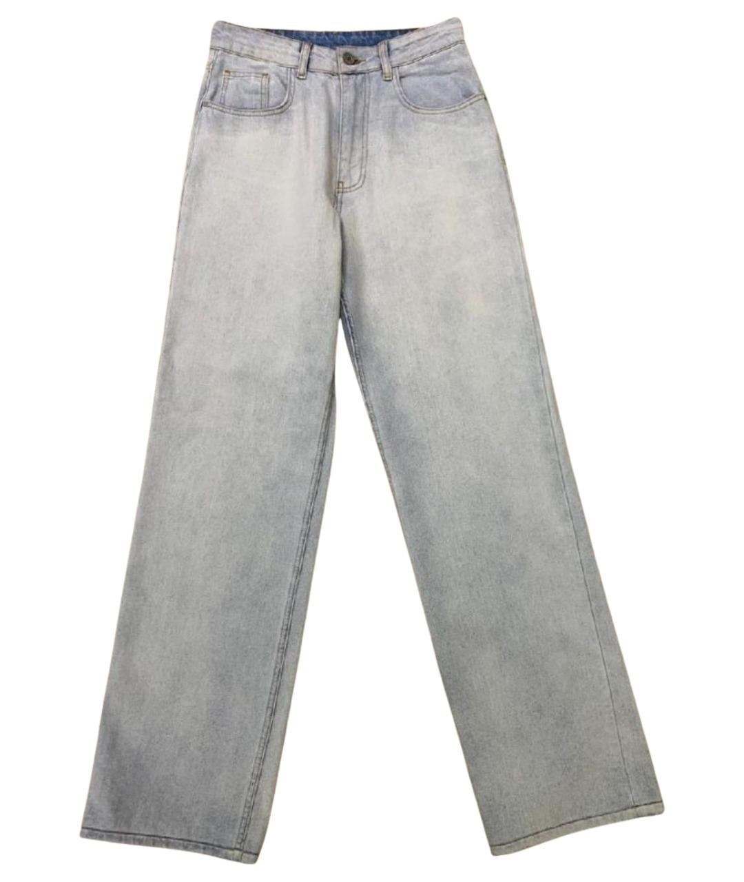 ULYANA SERGEENKO Голубые хлопковые прямые джинсы, фото 1