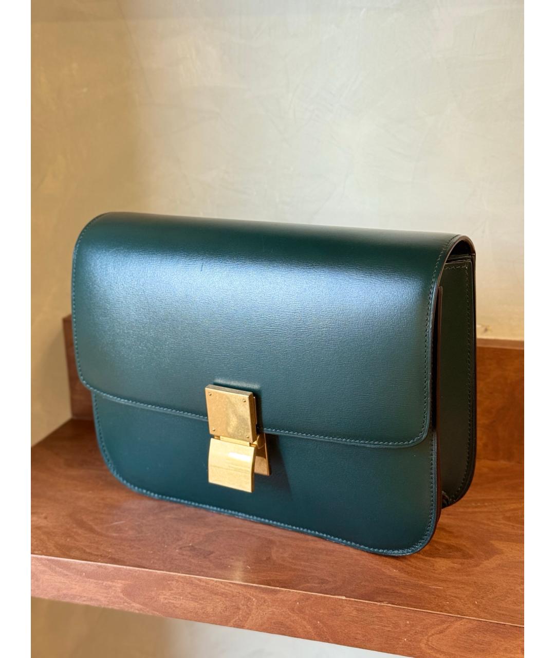 CELINE Зеленая кожаная сумка через плечо, фото 3