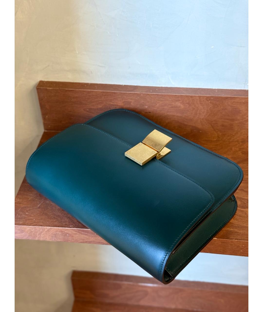 CELINE Зеленая кожаная сумка через плечо, фото 7