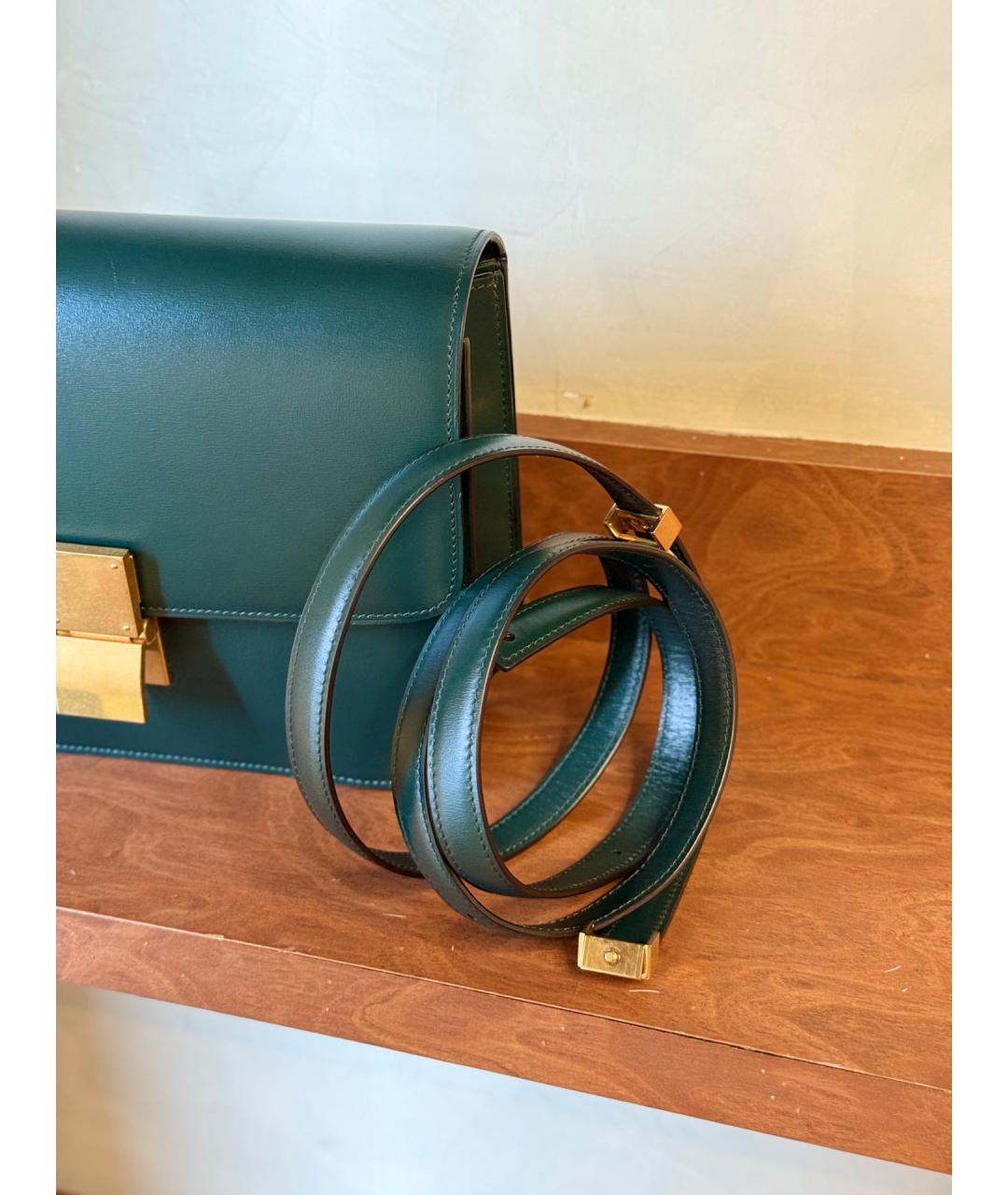 CELINE Зеленая кожаная сумка через плечо, фото 2