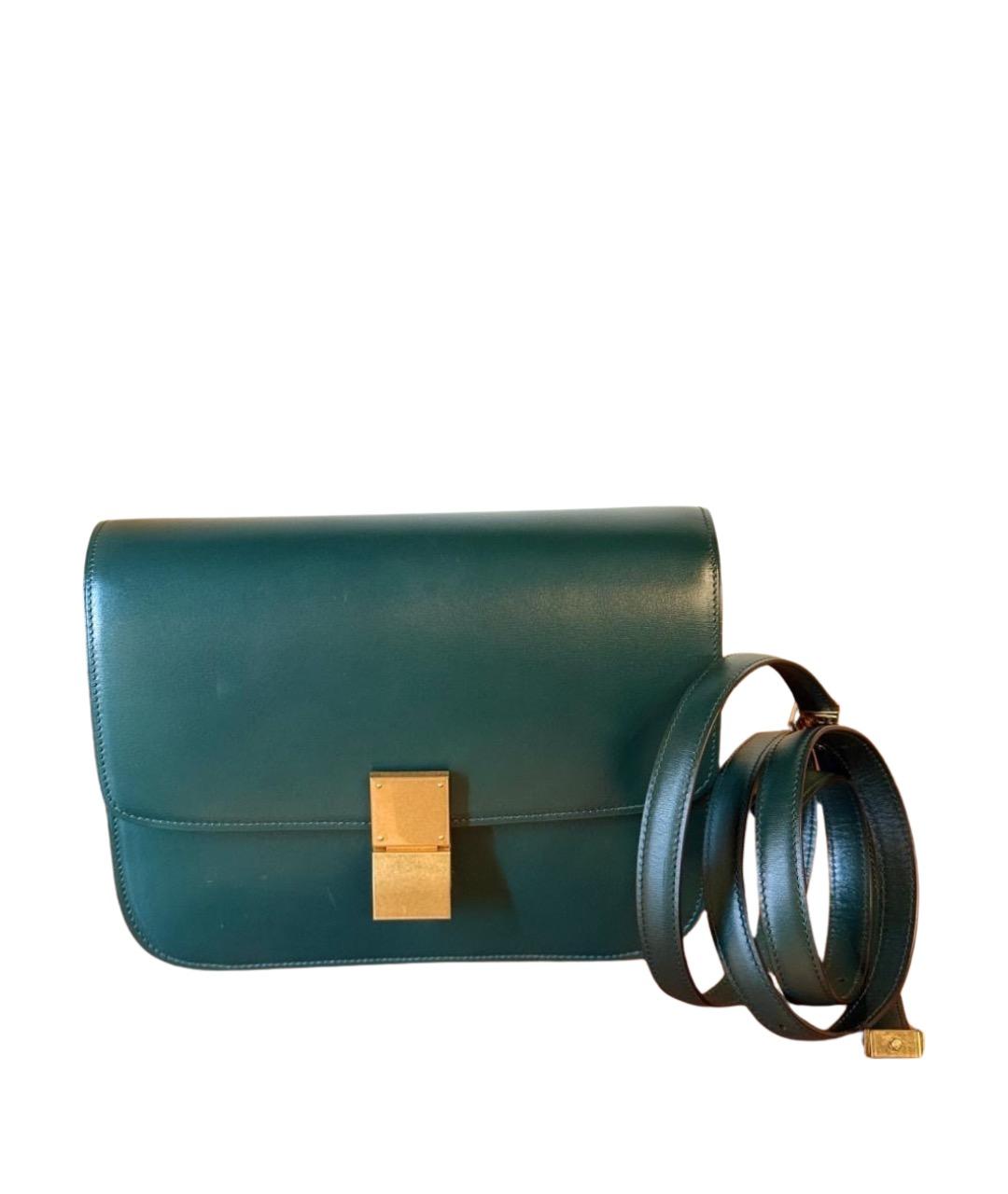 CELINE Зеленая кожаная сумка через плечо, фото 1