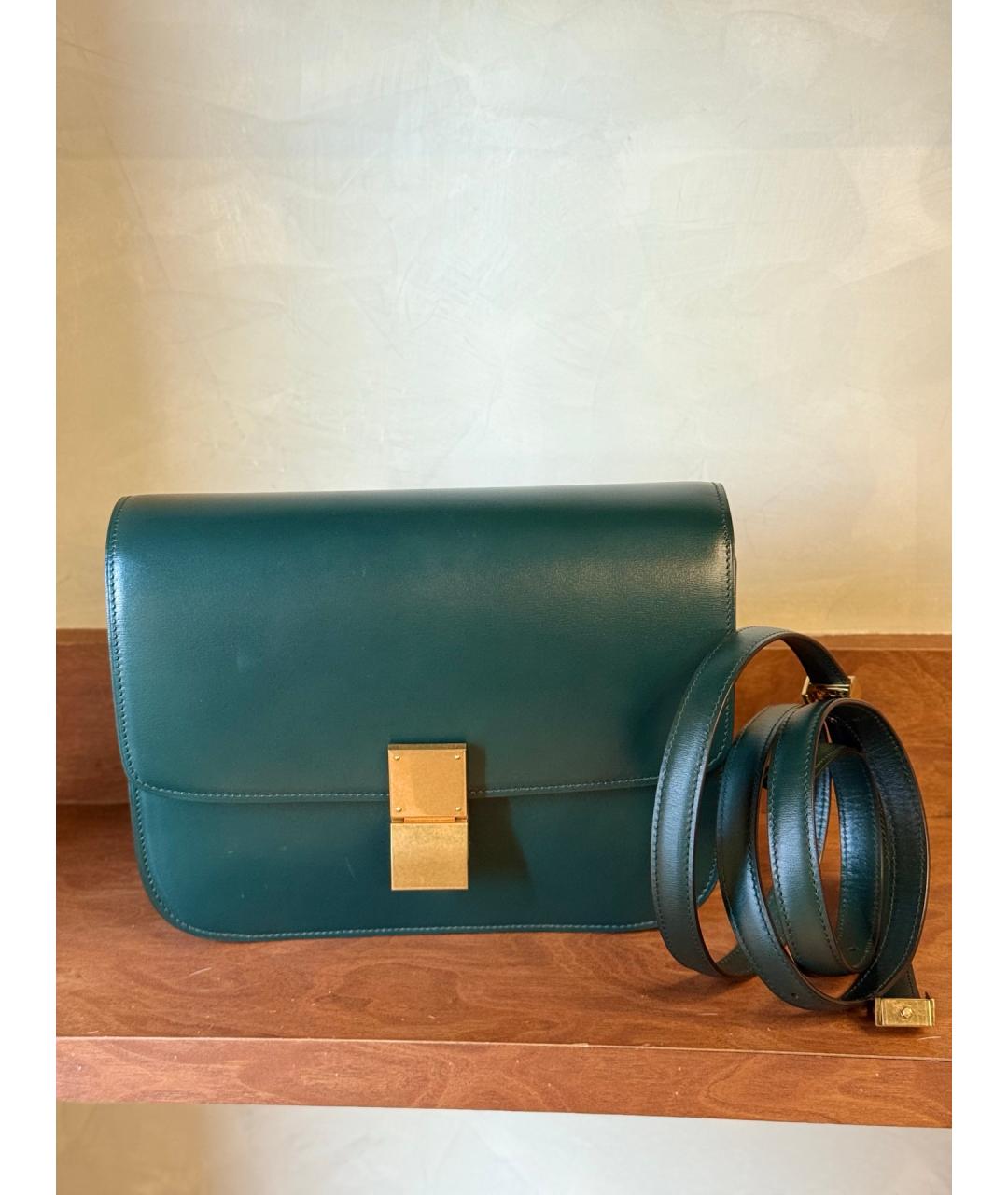 CELINE Зеленая кожаная сумка через плечо, фото 9